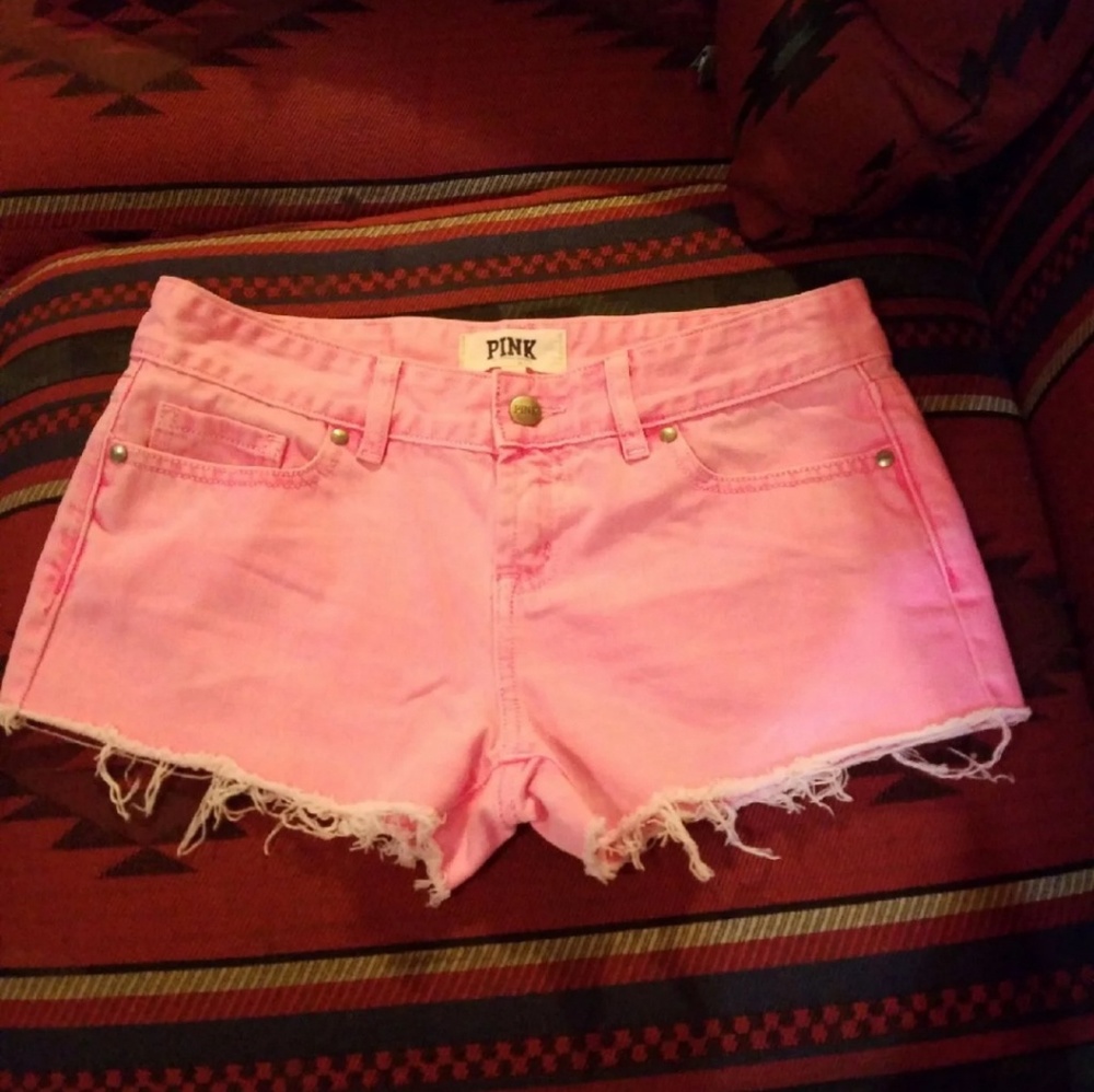 Pink jean shorts